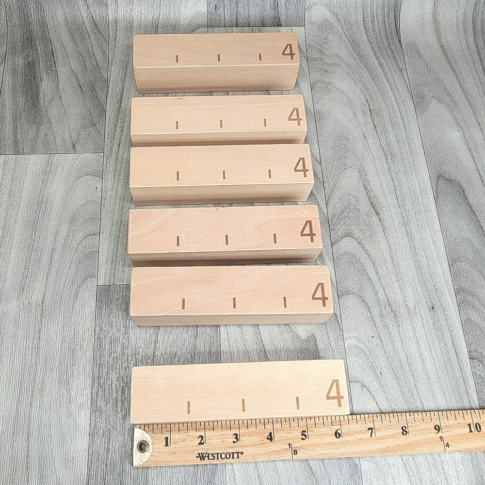Wooden Building Blocks 28 Piece LOT - with Marked Measurements - Loose Parts - Picture 8 of 9